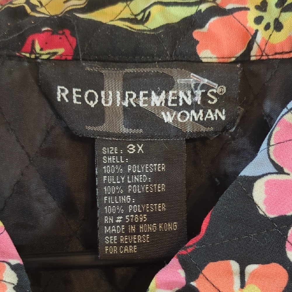 Requirements Black Multicolor Floral Women's Blazer - Picture 2 of 7